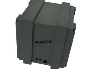 wooden box green 3D Model
