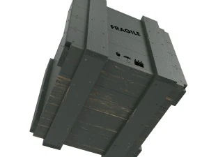 wooden box green 3D Model