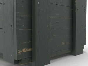 wooden box green 3D Model