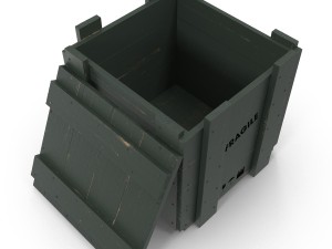 wooden box green Modelo 3D
