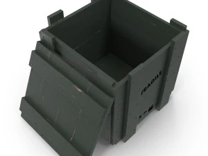wooden box green 3D Model