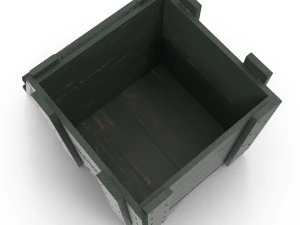 wooden box green 3D Model