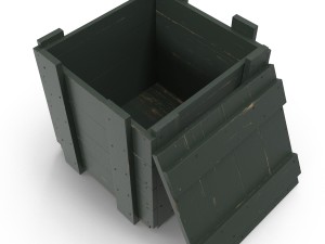 wooden box green Modelo 3D