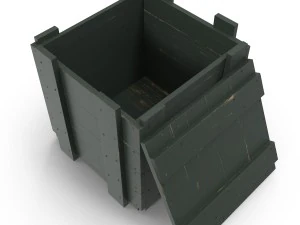 wooden box green 3D Model