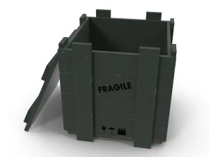 wooden box green 3D Model