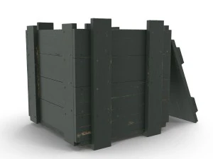 wooden box green 3D Model