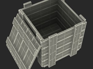 wooden box green Modelo 3D