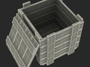 wooden box green 3D Model