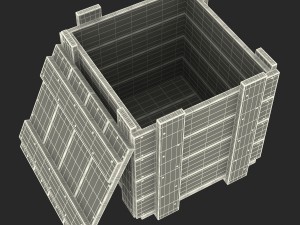 wooden box green Modelo 3D