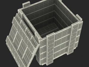 wooden box green 3D Model