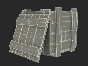 wooden box green 3D Model