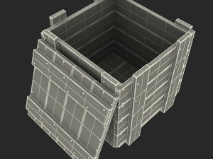 wooden box green Modelo 3D