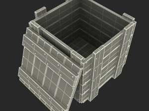 wooden box green 3D Model