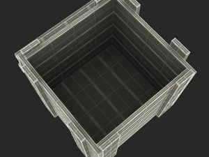 wooden box green 3D Model