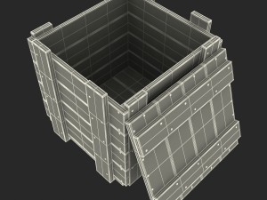 wooden box green Modelo 3D