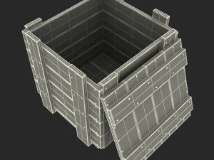wooden box green 3D Model