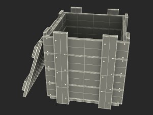 wooden box green Modelo 3D