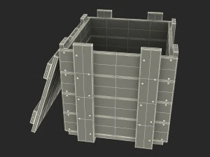 wooden box green 3D Model