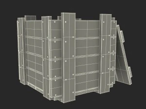 wooden box green 3D Model