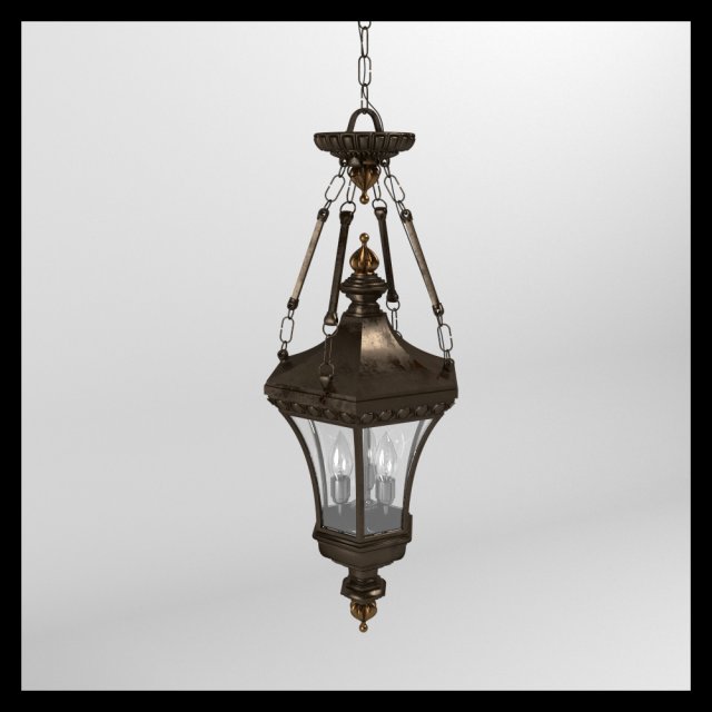 hanging lantern Model 3D .c4d .max .obj .3ds .fbx .stl .blend 