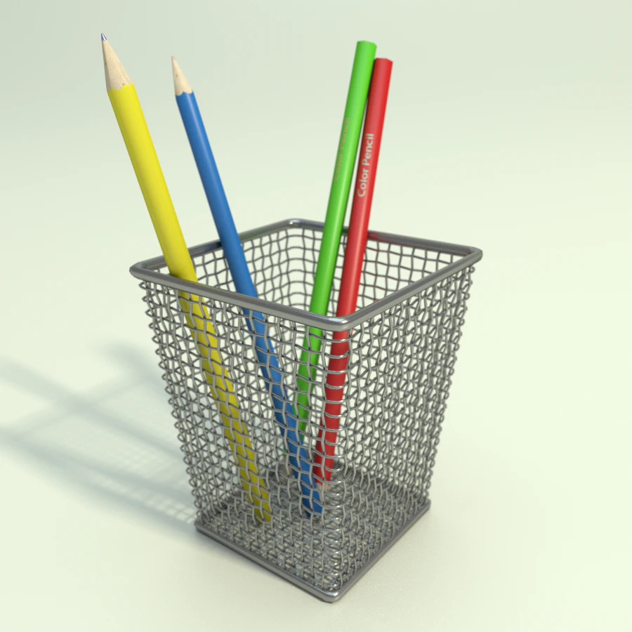 pencil cup 3D Model .c4d .max .obj .3ds .fbx .stl .blend