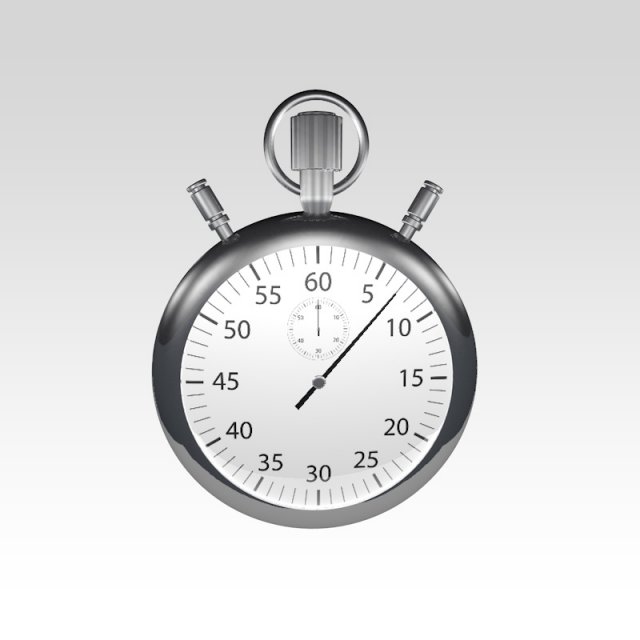 silver stopwatch Modelo 3D .c4d .max .obj .3ds .fbx .stl .blend 