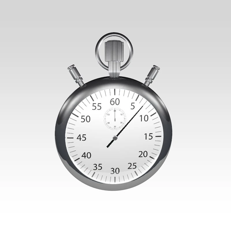 silver stopwatch 3D Model .c4d .max .obj .3ds .fbx .stl .blend 