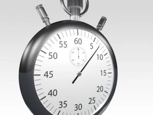 silver stopwatch 3D Model
