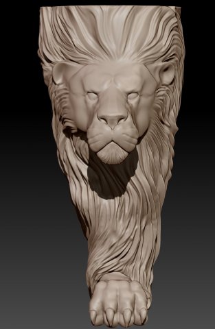 lion leg for milling Modelo de impresión 3D .c4d .max .obj .3ds .fbx .stl .blend 