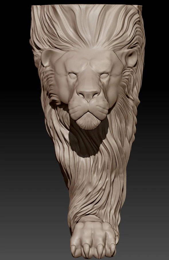 lion leg for milling 3D Print Model .c4d .max .obj .3ds .fbx .stl .blend 