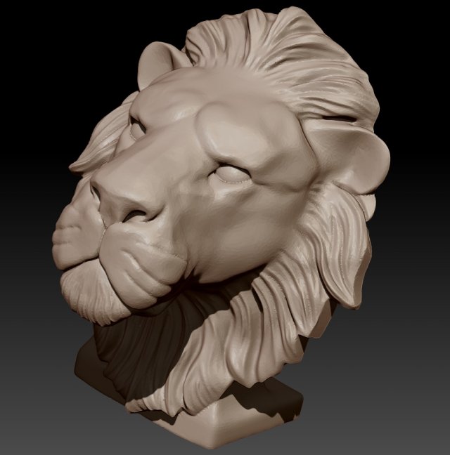 lion 3D Baskı Modeli .c4d .max .obj .3ds .fbx .stl .blend 