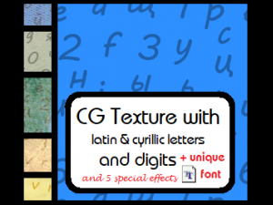 digits latin cyrillic letters texture boli unique cyrillic font CG Textures