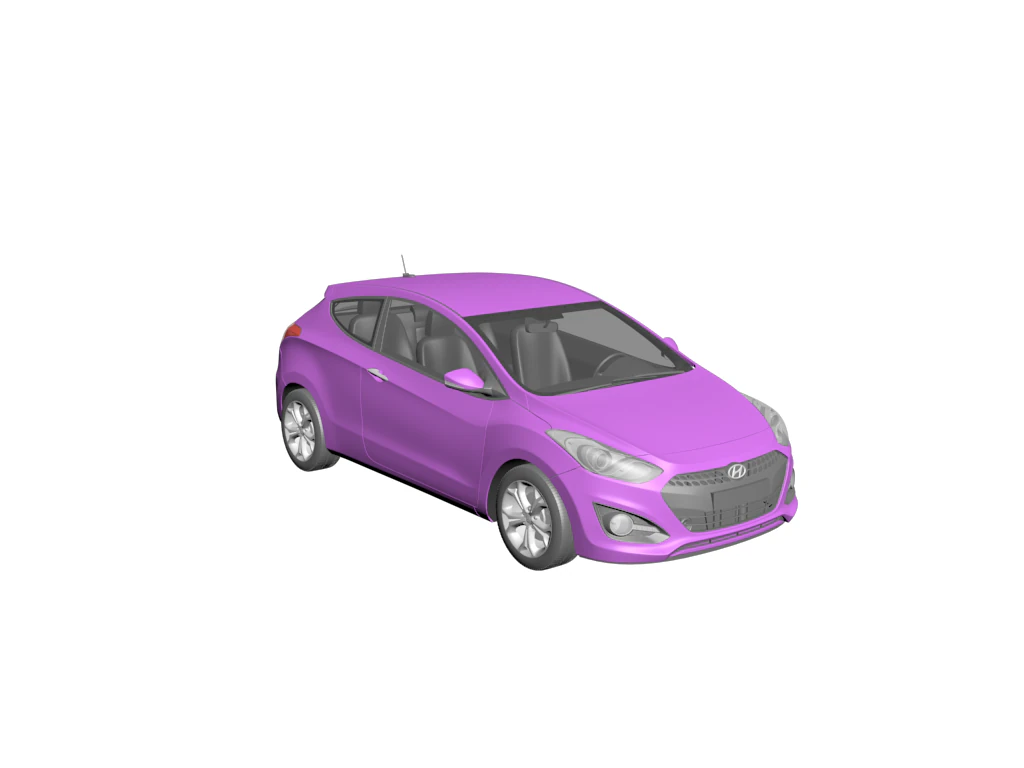 Hyundai i30 3-door hatchback 2013 3D Model .c4d .max .obj .3ds .fbx .stl .blend 