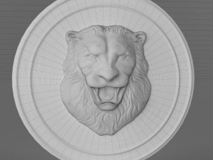 lion head sculpture 3D Model