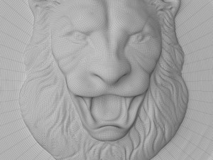 lion head sculpture 3D Model