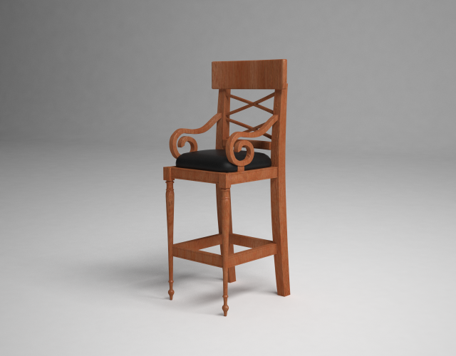 chair hairwood 3D Model .c4d .max .obj .3ds .fbx .stl .blend