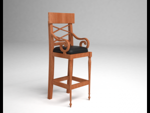 chair hairwood 3D Model