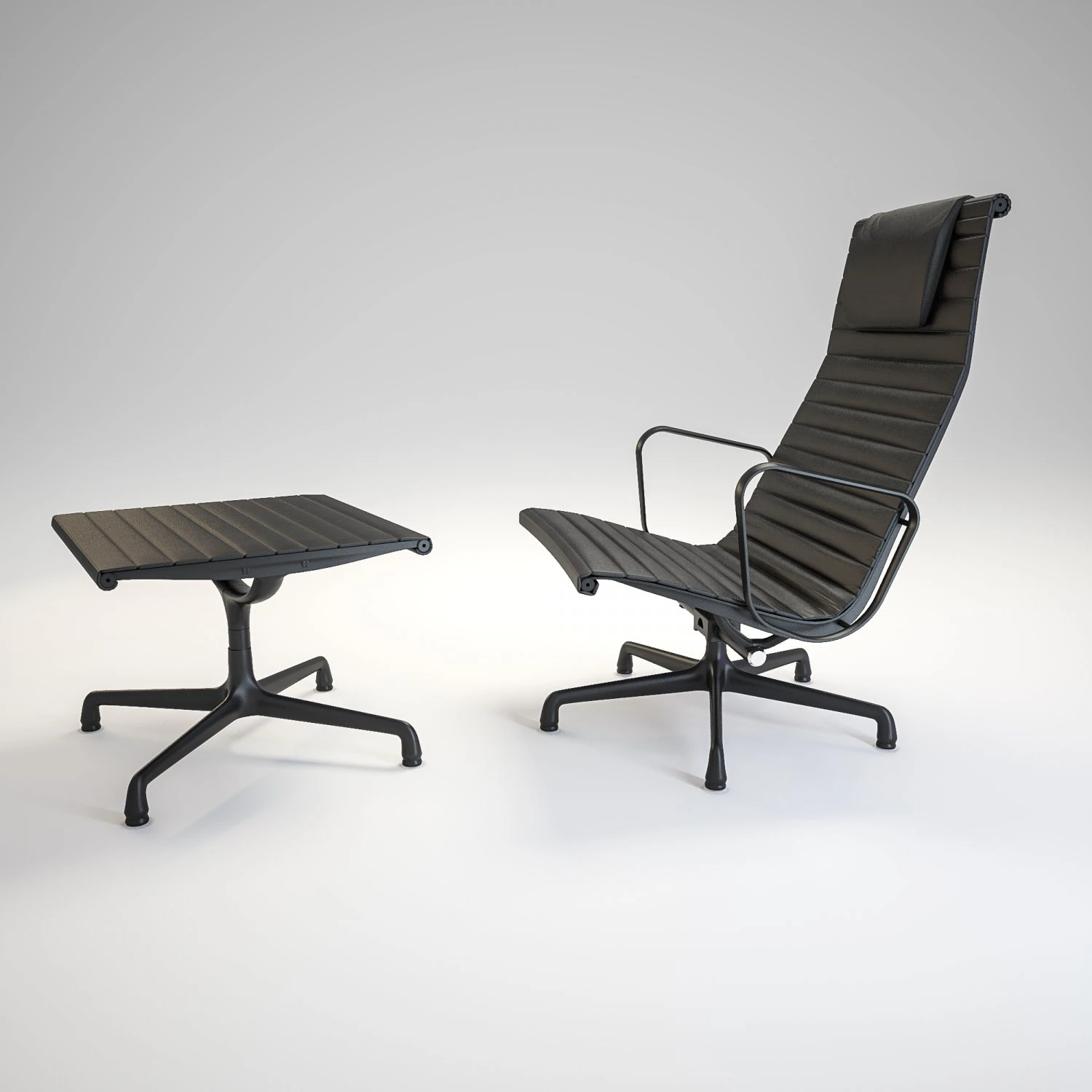 eames aluminum group lounge chair 3D Model .c4d .max .obj .3ds .fbx .stl .blend