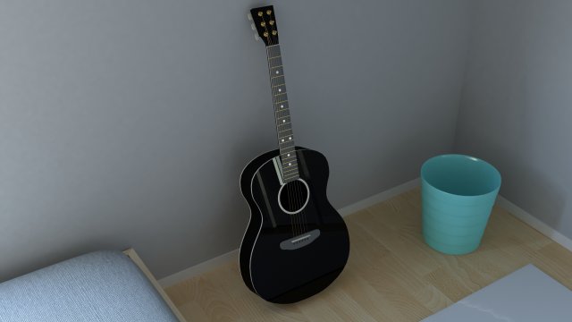 acoustic guitar 3D-Modell .c4d .max .obj .3ds .fbx .stl .blend 