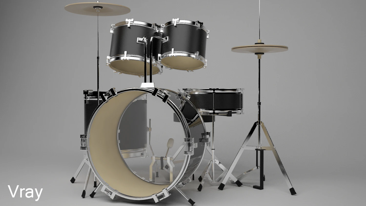 drum kit 3D Model .c4d .max .obj .3ds .fbx .stl .blend 
