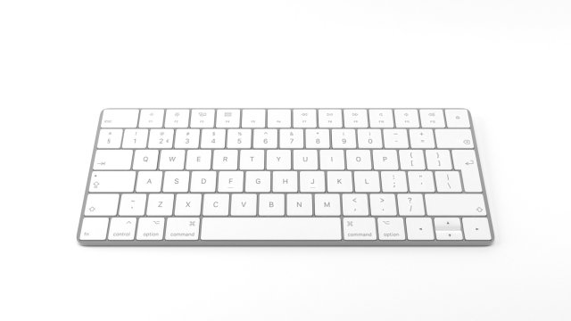 apple magic keyboard Model 3D .c4d .max .obj .3ds .fbx .stl .blend 