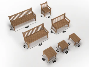 garden furniture collection 3D Model