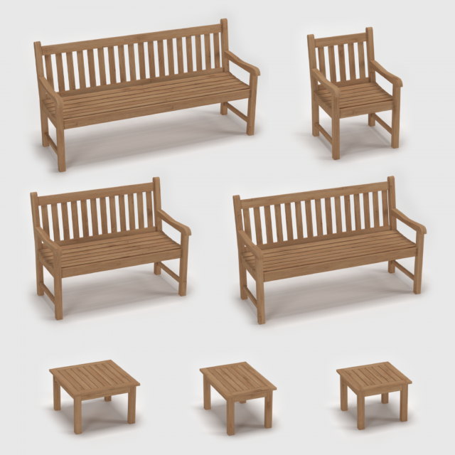 garden furniture collection Modelo 3D .c4d .max .obj .3ds .fbx .stl .blend 