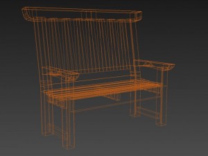 outdoor bench Model 3D