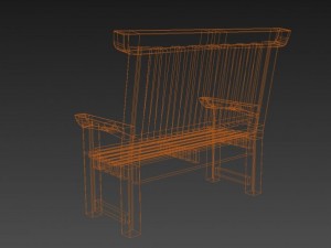 outdoor bench Model 3D