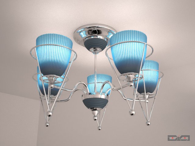 chandelier chrome with sconce 3D Модель .c4d .max .obj .3ds .fbx .stl .blend 