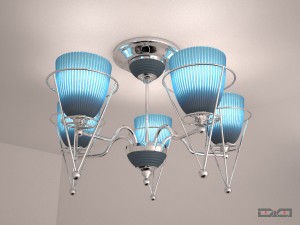 chandelier chrome with sconce 3D Model