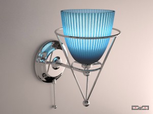 chandelier chrome with sconce 3D Модель