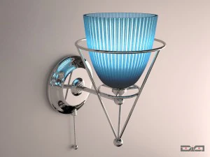 chandelier chrome with sconce 3D Model