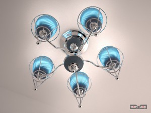 chandelier chrome with sconce 3D Модель